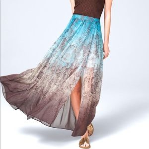 WHBM Ombre Snake Print Maxi Skirt